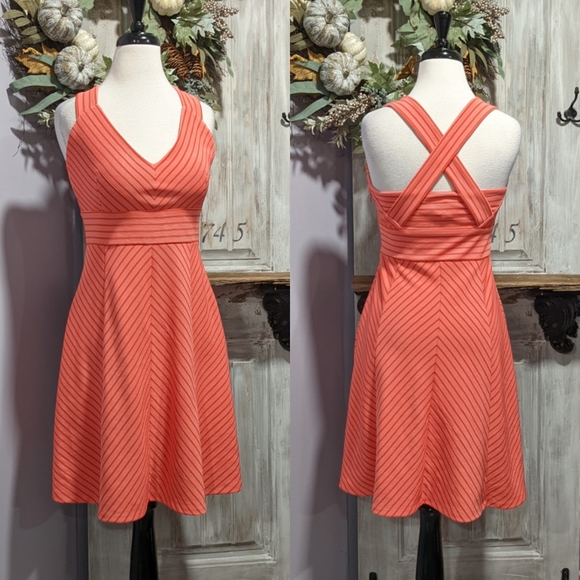 Adrianna Papell Dresses & Skirts - 🧡SOLD💓Adrianna Papell pink/red striped dress